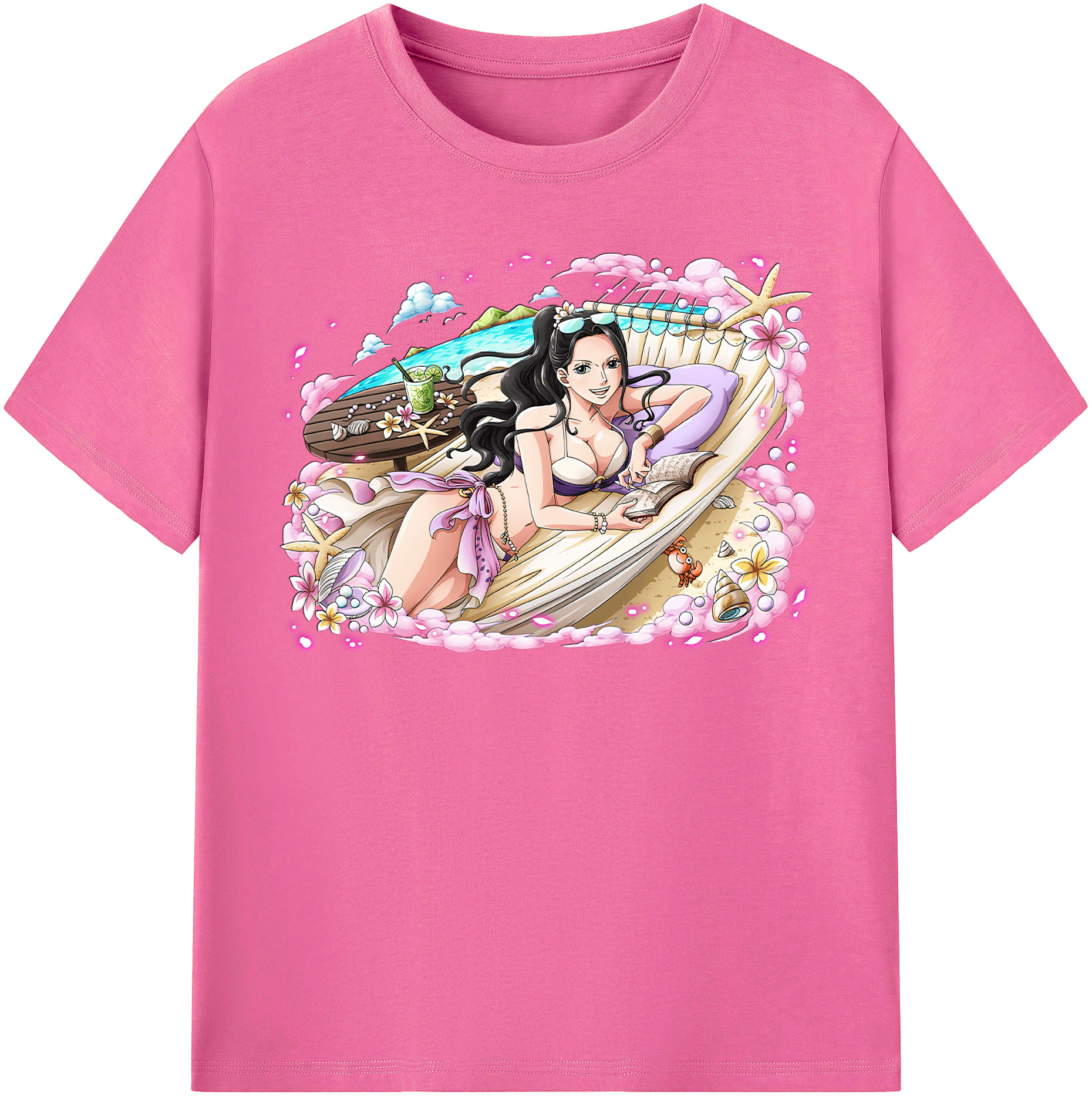 ワンピース ニコ・ロビン ONE PIECE Nico Robin レディースカジュアルプリントTシャツ（綿100％）